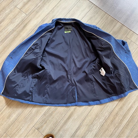 BANANA REPUBLIC Linen Blend Blazer, Denim Blue, Size 12 - Picture 10 of 13